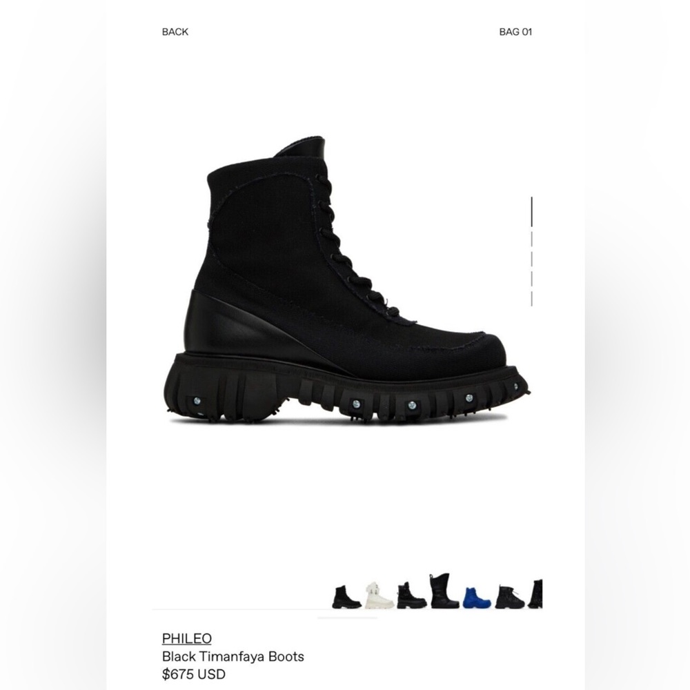 Italian Designer Phileo High Quality Combat Boots. Size 9 Women’s, 8 Men’s.